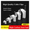 TEMKIN Round Cable Wire Clips 4mm 6mm 8mm 10mm Cable Management Electrical Wire Cord Tie Holder Circle Cable Clips(Size:Round 10mm 100PCS) view 3