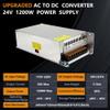 SWTPWR 24V Power Supply AC 110V to DC 24V Converter AC to DC Converter SMPS 24V 50A 1200W AC/DC Power Adapter 24v Transformer Designed for LED Car Devices and CCTV view 2