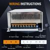 SWTPWR 24V Power Supply AC 110V to DC 24V Converter AC to DC Converter SMPS 24V 50A 1200W AC/DC Power Adapter 24v Transformer Designed for LED Car Devices and CCTV view 4