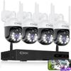 CKK Wireless Security Camera System: 4 Outdoor 5MP PTZ Cameras with 5G/2.4G WiFi,10 CH NVR, 4K Color Night Vision, 2-Way Audio- AI Human Detection,24/7 Surveillance for Total Home Protection (No HDD) view 1
