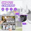 CKK Wireless Security Camera System: 4 Outdoor 5MP PTZ Cameras with 5G/2.4G WiFi,10 CH NVR, 4K Color Night Vision, 2-Way Audio- AI Human Detection,24/7 Surveillance for Total Home Protection (No HDD) view 2
