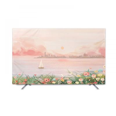 GSGC TV Cover TV Dust Covers 32-80Inch LCD/LED TV /computer Dust Cover Cloth Indoor Art Decor Printing Paintings Desktop/Hanging/Curved Universal Monitor Screen Protectors-Pink||32 inch