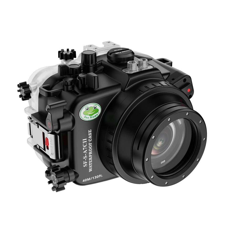 Sea frogs Underwater Camera Case Compatible with Sony A7C-II for E PZ 16-50mm F3.5-5.6 OSS IPX8 40m/130ft Maximum Diving Depth A7C-2 Waterproof Camera Housing for Diving, Surfing, Rowing A7C II