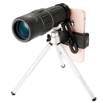 DirectNine Basics Portable Monocular 18X52 Outdoor Waterproof Powerful Binoculars Monocular Zoom Telescope Phone Telephoto Lens with Phone Holder and Tripod, Blue
