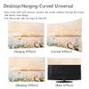 GSGC TV Cover TV Dust Covers 32-80Inch LCD/LED TV /computer Dust Cover Cloth Indoor Art Decor Printing Paintings Desktop/Hanging/Curved Universal Monitor Screen Protectors-Gold-2||80 inch view 2
