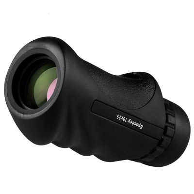 DirectNine Basics Portable Monocular Handheld Monocular 10x25 Mini Telescope Long Range Portable Non-Slip Binocular for Camping Concert, Black