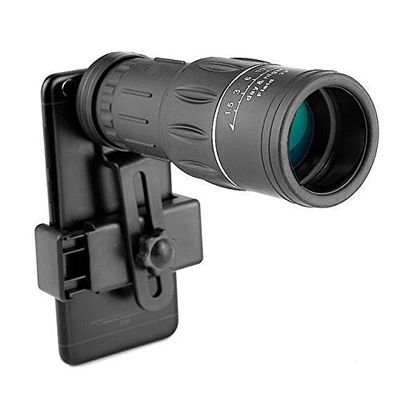 DirectNine Basics Portable Monocular 18X52 Outdoor Waterproof Powerful Binoculars Monocular Zoom Telescope Phone Telephoto Lens with Phone Holder and Tripod, Brown