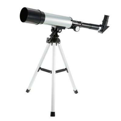 DirectNine Basics Portable Monocular Outdoor 90X Zoom Telescope Spotting Scope Refractive Space Astronomical Monocular Birdwatch Telescope 360x50mm with Tripod, White