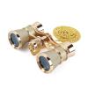 DirectNine Basics Portable Monocular 3 X 25 Classic Foldable Opera Glasses Binoculars Metal Body with Chain Optical Lens Theater Telescope Retro Design Women Gifts, Gold view 2