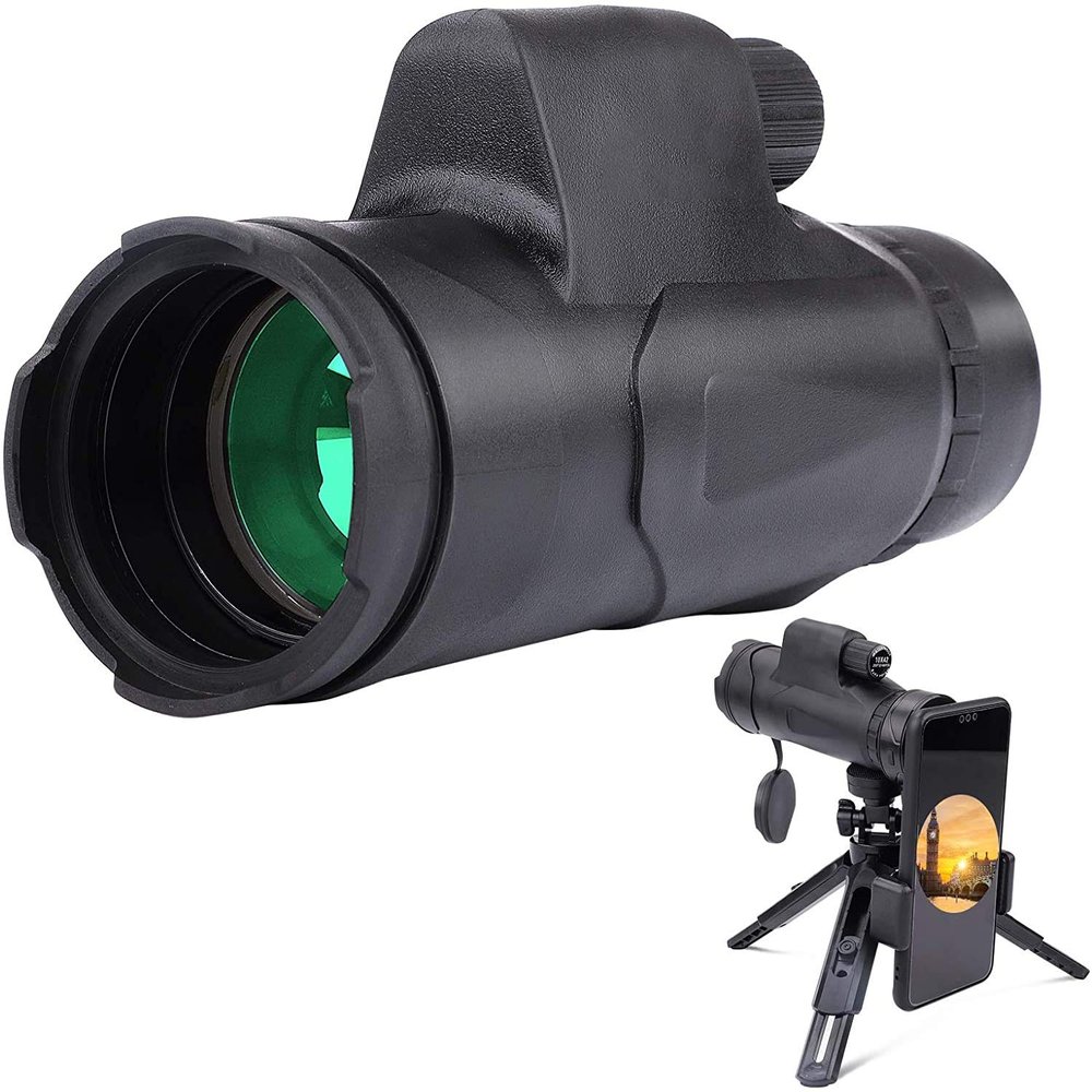 DirectNine Basics Portable Monocular Monocular Telescope 10x42 High Power Waterproof BAK4 Prism Monocular with Phone Holder & Tripod for Bird Watching Camping Travelling Wildlife for Adult Bird