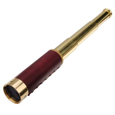 DirectNine Basics Portable Monocular Monocular Telescope Leather Pirate 25x30 Binoculars Three Sections Stretch High-Definition Telescope Outdoor Camping, Gold