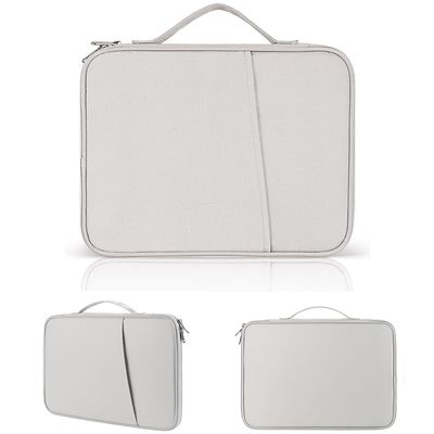 8-13 Inch Tablet Carrying Case, Padded Protective Bag Travel Sleeve with Smart Accessories Organization for Tablets/iPad (White, 12.9-13 inch)
