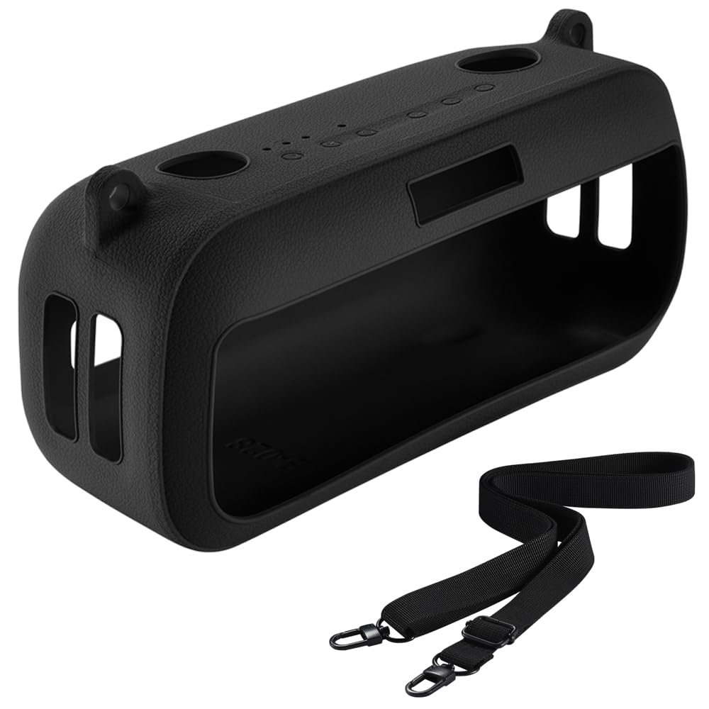 Carrying Silicone Cover Case Compatible with New Bose SoundLink Max Portable Speaker (Black)