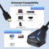 HDMI Splitter for Dual Monitors Duplicate/Mirror (Not Extend), 4K HDMI Splitter 1 in 2 Out for Full HD 4K@30hz, 1080P, 3D, Compatible with Xbox, PS4, PS5, TV, Projector, Computer view 3