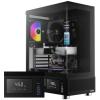 GAMDIAS ATX Mid Tower Computer Case with Tempered Glass, Gaming PC Case w/Temperature Display LCD & 3X 120mm ARGB Fans, Support Up to 5X Fans, 240mm AIO/Radiator, 340mm GPU/VGA, 160mm CPU Air Cooler view 1