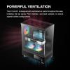 GAMDIAS ATX Mid Tower Computer Case with Tempered Glass, Gaming PC Case w/Temperature Display LCD & 3X 120mm ARGB Fans, Support Up to 5X Fans, 240mm AIO/Radiator, 340mm GPU/VGA, 160mm CPU Air Cooler view 3