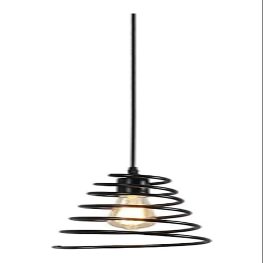 DXYC Geometric Iron Art Chandelier for Child's Study Room, Industrial Style Hollow Spiral Pendant Light, American Style Retro Creative Black Ceiling Hanging Lamp for Study Room, Bedside, Bar