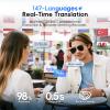 GetD Smart Glasses, AI Real-time Translation with 145 Languages, Smart Nylon Polarized Sunglasses, Round Lens Bluetooth Aviator Glasses for Men/Women with Speaker, Music Audio Glasses view 3