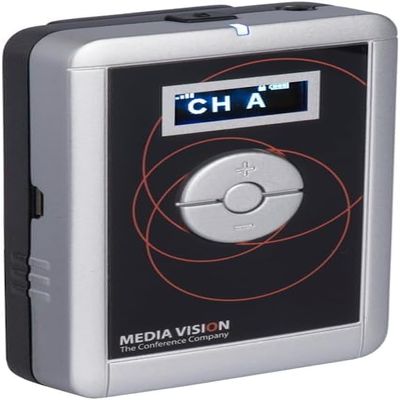 DirectNine Basics Televic Media Vision MV-ALS-PTFM Assistive Listening Portable Transmitter, 57-Ch, AA Alkaline or Rechargeable NiMH Batteries (Not Included)