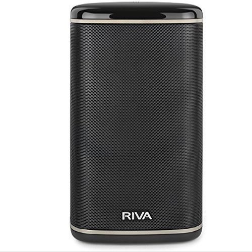 RIVA Upgraded Arena Wi-Fi Bluetooth Hi-Fi Speaker, 6 Drivers, 50W, Multiroom Music System, Supports Airplay 2, Chromecast, Spotify, Tidal and More Streaming (Black)