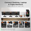 TESmart USB-C MST&EDID KVM Switch 3 Monitors 2 Computers HDMI+DisplayPort, 4K@60Hz KVM Switch Triple Monitor Dock for Laptop&Desktop, USB 3.0, Charging for Laptop, 1G Ethernet, Hotkey Switch view 2
