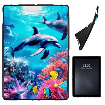 Case for 6" Kindle Paperwhite (10th Generation, 2018 Release),Slim Soft Shockproof TPU Silicone Protective Back Shell Case for Amazon Kindle Paperwhite E-Reader,Deep Sea Corals Dolphin