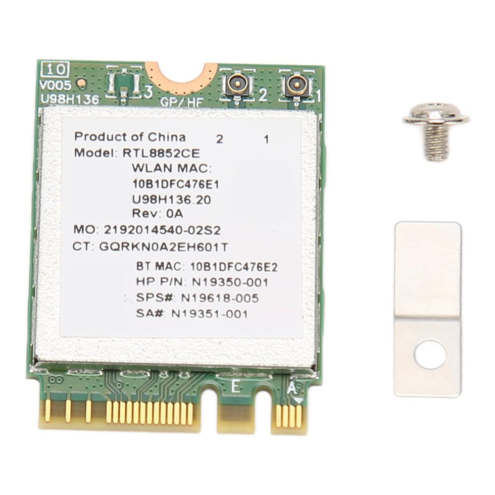 6E Card, RTL8852CE Chip, Triple Band 5374Mbps NGFF BT5.3 Low Delay Network Adapter for Laptop with Screw, Plug and Play