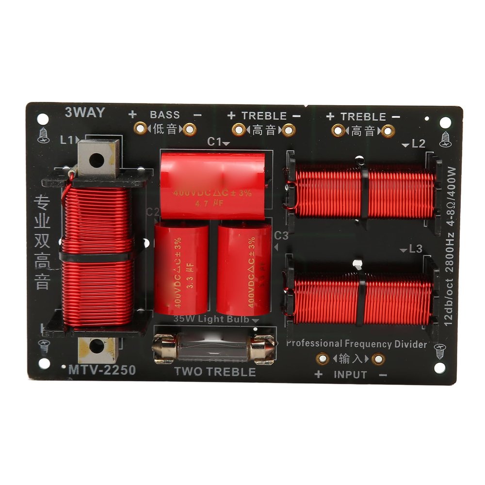 400W 3 Way Frequency Divider, Stable, Improved Sound Quality, Speaker Crossover Filters, with PCB Board, for Hi Fi Audio Systems