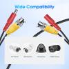 BNC Cable 4 Pack 50 Feet Atuinctv Security Camera Cable,CCTV Video Power Cable Wire for Surveillance Camera DVR Systems with 8pcs Connectors and 100pcs Cable Clips-Black view 2