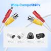 Atuinctv BNC Cable 4 Pack 30 Feet Security Camera Cable,CCTV Video Power Cable Wire for Surveillance Camera DVR Systems with 8pcs Connectors and 100pcs Cable Clips-White view 2