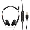 DataLocker USB Wired Headset Degree Microphone for PC - Push-to-Talk (PTT) TAA Compliant Computer Headphones with in-Line Volume Control, Noise Cancellation, & for Home, Skype view 1