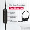 DataLocker USB Wired Headset Degree Microphone for PC - Push-to-Talk (PTT) TAA Compliant Computer Headphones with in-Line Volume Control, Noise Cancellation, & for Home, Skype view 2