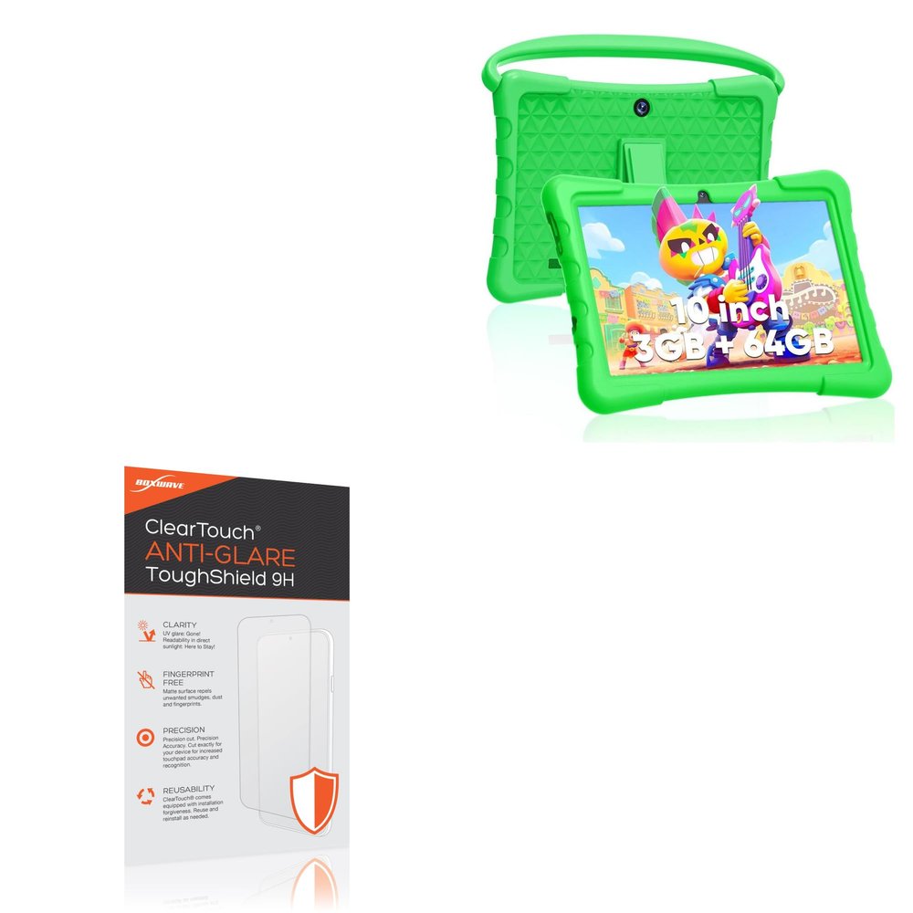 BoxWave Screen Protector Compatible with RliyOliy P30 Kids Tablet (10 in) - ClearTouch Anti-Glare ToughShield 9H (2-Pack), Anti-Glare 9H Tough Flexible Film Screen Protector