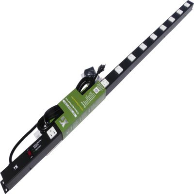 48 Inch 12-Outlet Metal Power Strip with 9' Cord, 3000J Surge Protection, Ground and Surge Protection Indicators