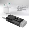 8 in 1 Phone Cleaning Brush, Detachable Hook and Hoop, Deep Crevice Cleaning, Built in Key Puller, for Headset, Earbuds, Tablet, Keyboard, Laptop, with Push Pull Tool (Black) view 2