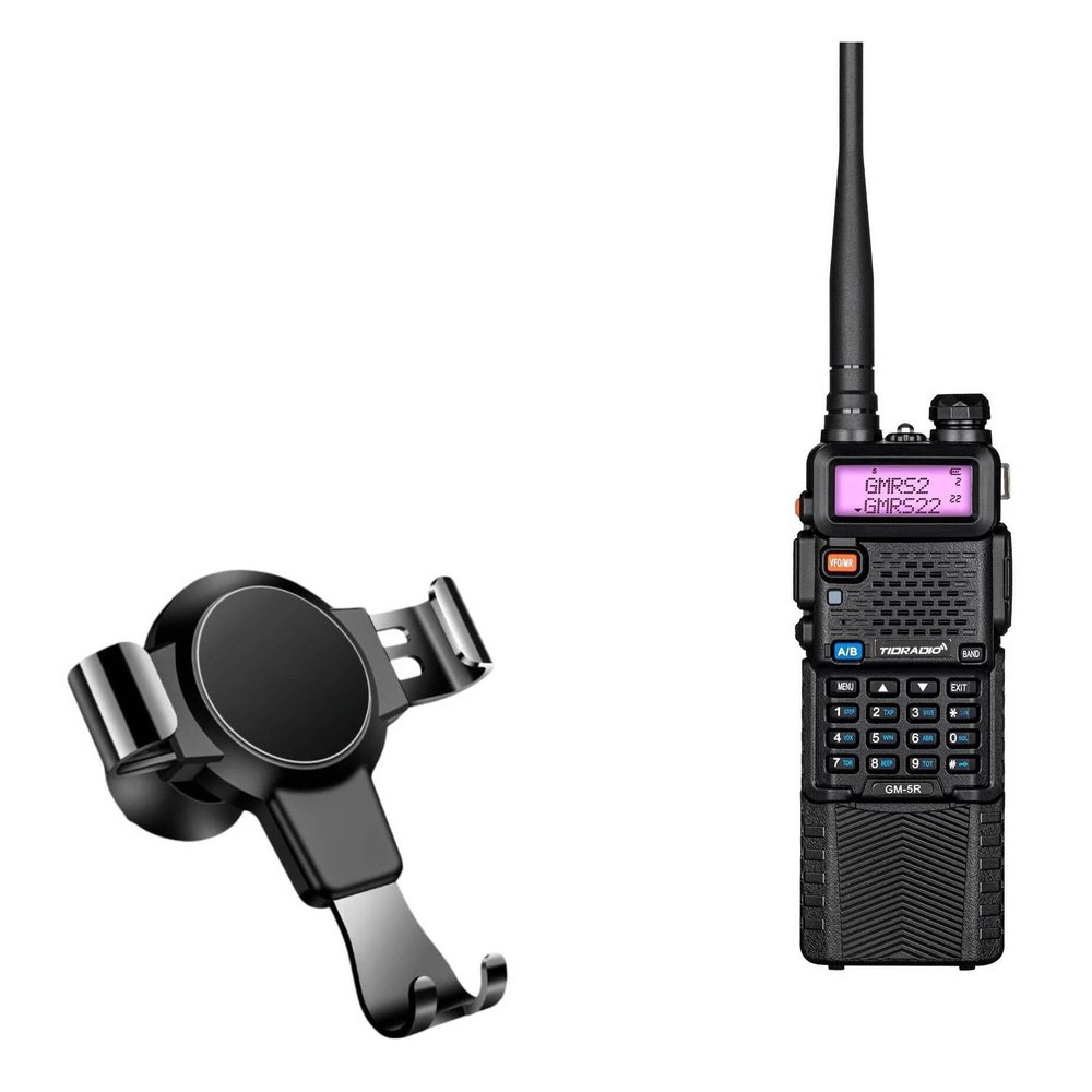 BoxWave Car Mount Compatible with Tidradio GM-5R - X-Switch Car Mount, Air Vent Mounted Holder Simple Minimal - Jet Black