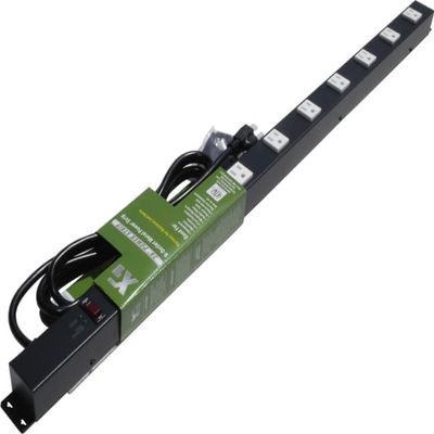 36" 9-Outlet Metal Power Strip, 9' Cord, 3000 Joules Surge Protection, Ground and Surge Protection Indicators