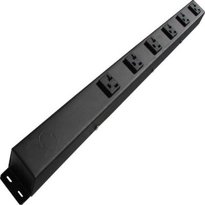 24 Hardwired Power Strip (NO Power Cord), 6 Vertical 20A Outlets (NEMA 5-20R, NOT Tamper Resistant), with Ears (with mounting tabs on Both Ends)