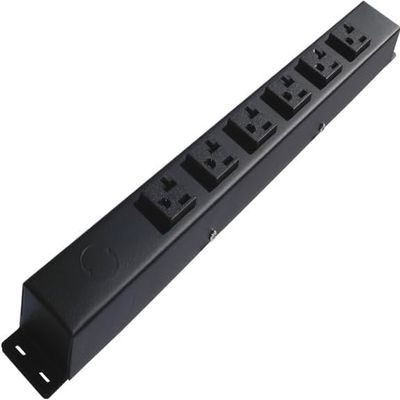 16 Hardwired Power Strip (NO Power Cord), 6 Vertical 20A Outlets (NEMA 5-20R, NOT Tamper Resistant), with Ears (with mounting tabs on Both Ends)