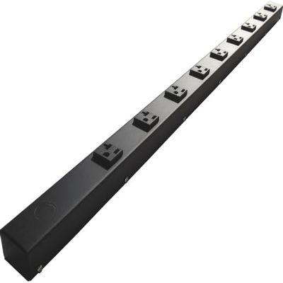 36 Hardwired Power Strip (NO Power Cord), 9 Vertical 20A Outlets (NEMA 5-20R, NOT Tamper Resistant), NO Ears (Without mounting tabs on Both Ends)