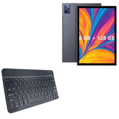 BoxWave Keyboard Compatible with JXCNSNW TYD-109 Tablet (10.1 in) - SlimKeys Bluetooth Keyboard, Portable Thin with Chiclet-Style Keys - Jet Black