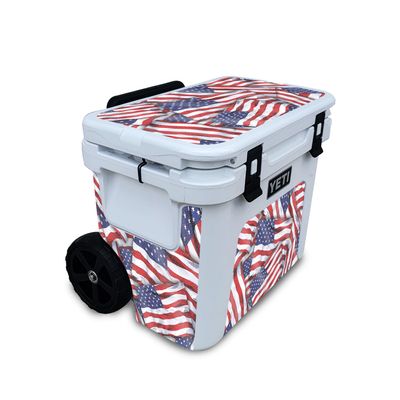 Glossy Glitter Skin Compatible with Yeti Roadie 32 Wheeled Cooler - Patriot - Premium 3M Vinyl Protective Wrap Decal Cover - Easy to Apply | Crafted in the USA by MightySkins
