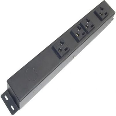 12 Hardwired Power Strip (NO Power Cord), 4 Vertical 20A Outlets (NEMA 5-20R, NOT Tamper Resistant), with Ears (with mounting tabs on Both Ends)