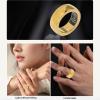 Smart Ring Health, Fashion Tech Ceramic Alloy Wearable Ring with LED Breath Light Charging Case, IP68 Smart Ring for Android for iOS (Gold) view 2