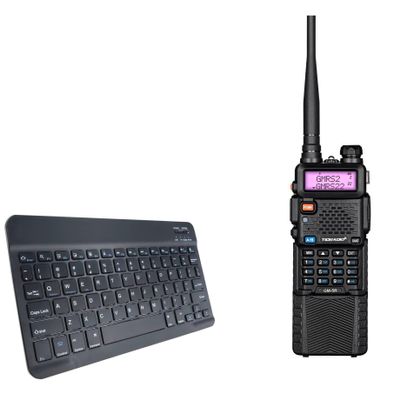 BoxWave Keyboard Compatible with Tidradio GM-5R - SlimKeys Bluetooth Keyboard, Portable Thin with Chiclet-Style Keys - Jet Black