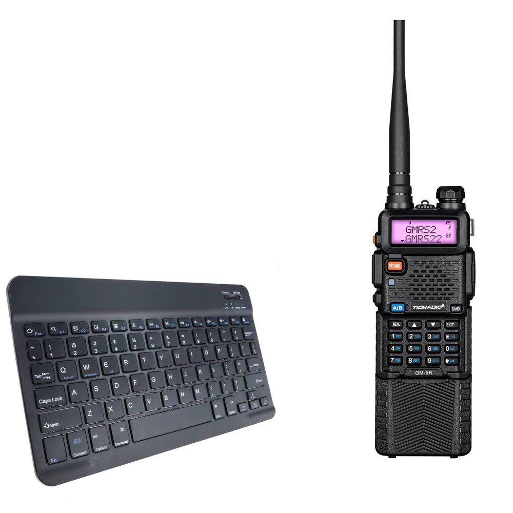 BoxWave Keyboard Compatible with Tidradio GM-5R - SlimKeys Bluetooth Keyboard, Portable Thin with Chiclet-Style Keys - Jet Black