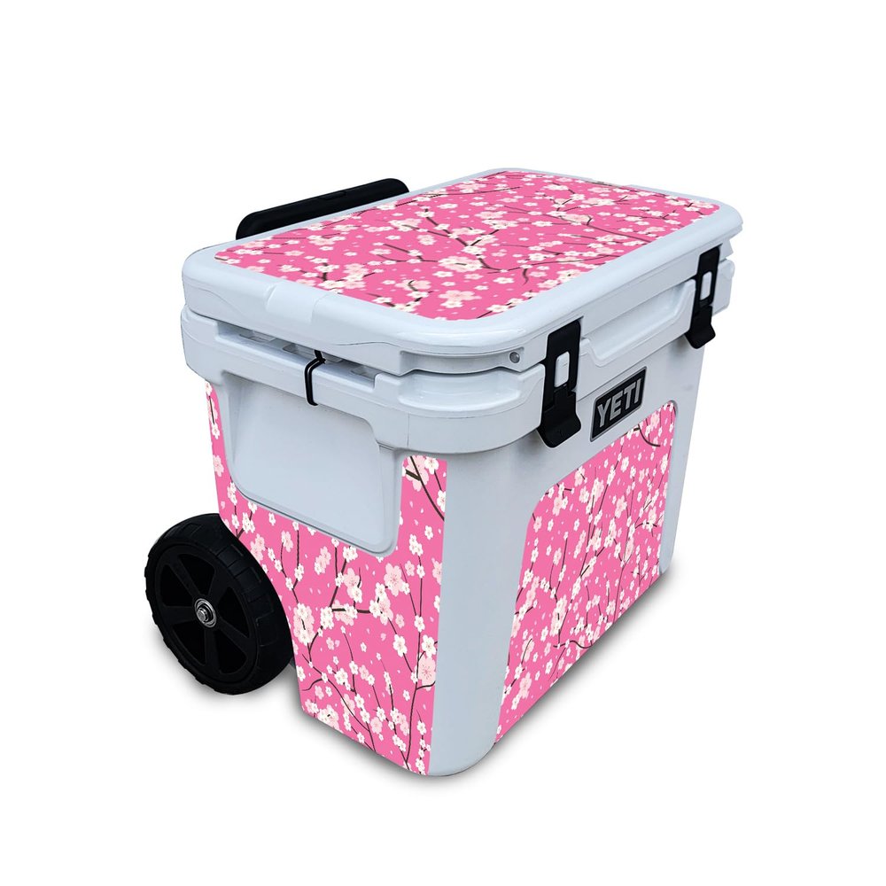 Cooler Skin Compatible with Yeti Roadie 32 Wheeled Cooler - Sakura Pink - Premium 3M Vinyl Protective Wrap Decal Cover - Easy to Apply | Crafted in The USA by MightySkins