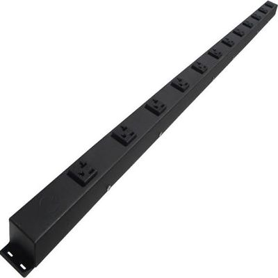 48 Hardwired Power Strip (NO Power Cord), 12 Vertical 20A Outlets (NEMA 5-20R, NOT Tamper Resistant), with Ears (with mounting tabs on Both Ends)