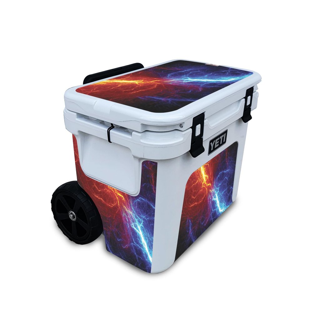 Cooler Skin Compatible with Yeti Roadie 32 Wheeled Cooler - Color Lightning - Premium 3M Vinyl Protective Wrap Decal Cover - Easy to Apply | Crafted in The USA by MightySkins