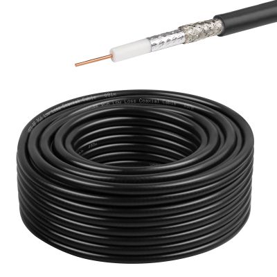 XRDS -RF RG6 Dual Shield Cable 50FT, 18 AWG 75 Ohm Bare Copper Conductor RG6 Coaxial Cable (50feet, Black)